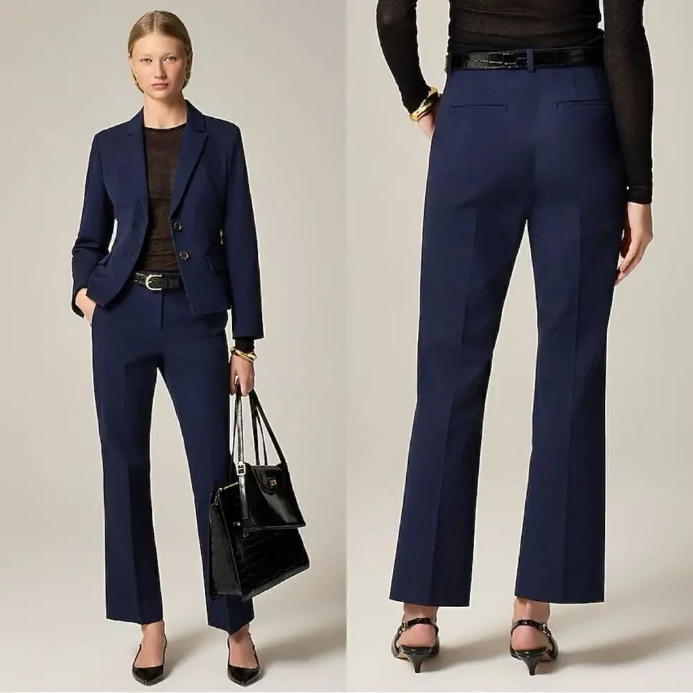 NWT J CREW Kaya pant in bi-stretch cotton blend in Navy